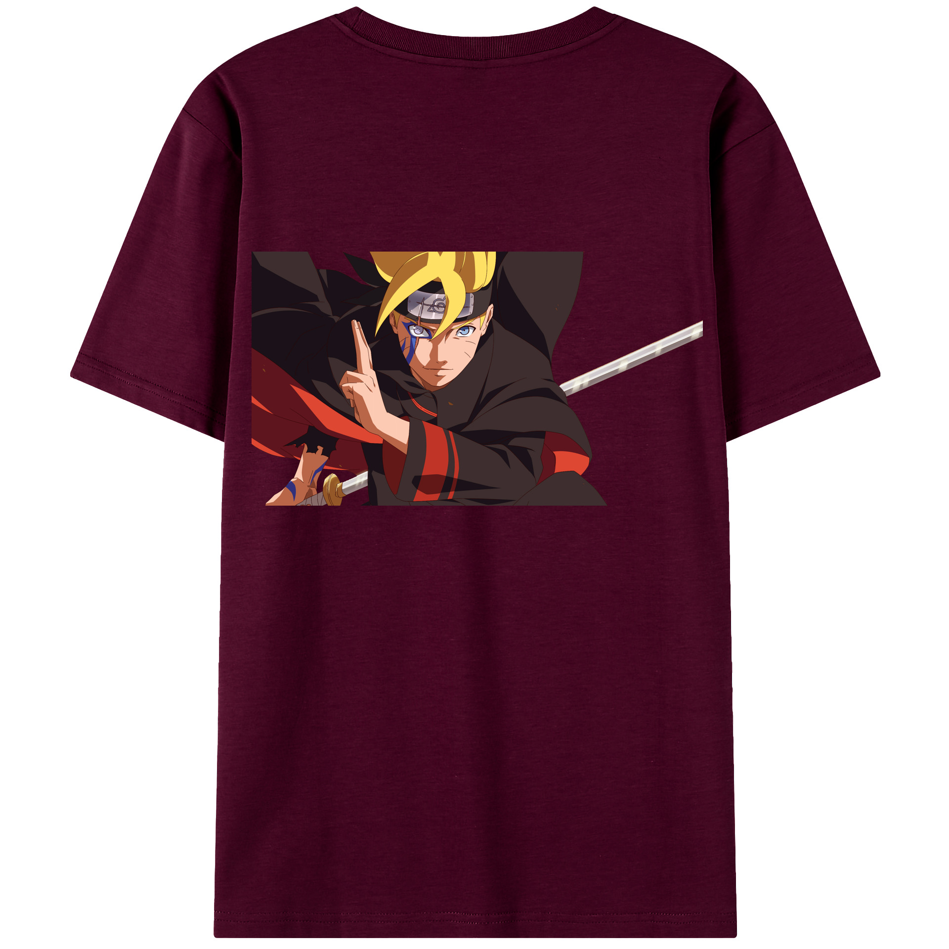 （画像用） NARUTO -ナルト- うずまき ボルト Uzumaki Boruto レディース半袖Tシャツ(バックプリント)